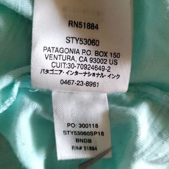 PATAGONIA Women's Top Front Pocket 3/4 Sleeve In Aqua Size Small - Picture 9 of 13